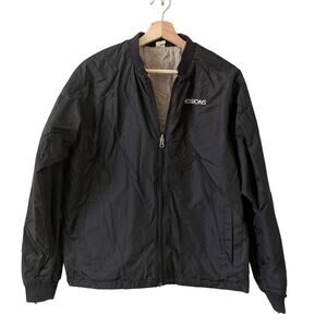 SESSIONS Men's Reversible Jacket Black‎ Cream Stone Quilted Layering Coat Medium